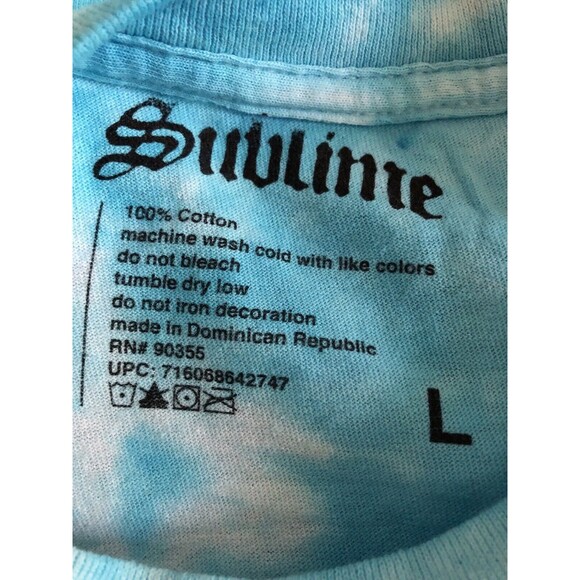 Sublime Band Mens T Shirt Size Large Blue 40 oz To Freedom Graphic Tie Dye - Picture 3 of 5